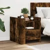 Image de vidaXL Table de chevet chÃªne fumÃ© 45x50x50 cm bois d'ingÃ©nierie