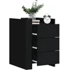 Image de vidaXL Table de chevet noir 45x50x65 cm bois d'ingÃ©nierie