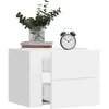 Image de vidaXL Tables de chevet murales 2 pcs blanc 45x30x35 cm