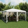 Image de Vidaxl Tente De FÃªte Avec 8 Parois LatÃ©rales En Maille Blanc 4x4m Pehd