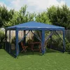 Image de Vidaxl Tente De FÃªte Avec 8 Parois LatÃ©rales En Maille Bleu 4x4m Pehd