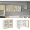 Image de Vidaxl Armoire En Verre Suspendue ChÃªne Sonoma 80x31x60 Cm AgglomÃ©rÃ©