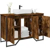 Image de Vidaxl Armoire Lavabo De Salle De Bain ChÃªne FumÃ© 91x35x60 Cm