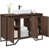 Image de vidaXL Armoire lavabo de salle de bain chÃªne marron 91x35x60 cm