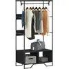 Image de Vidaxl Armoire Noir 90x50x180 Cm Bois D'IngÃ©nierie