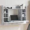 Image de vidaXL Bureau mural gris bÃ©ton 105x48x75 cm bois d'ingÃ©nierie