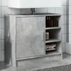 Image de vidaXL Armoire d'Ã©vier gris bÃ©ton 63x29x55 cm bois d'ingÃ©nierie