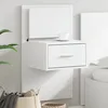 Image de vidaXL Table de chevet murale avec lumiÃ¨res LED blanc