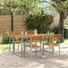 Image de Vidaxl Ensemble De Salle Ã Manger De Jardin 5 PiÃ¨ces En Bois Massif D'acacia Et MÃ©tal