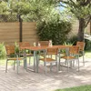 Image de Vidaxl Ensemble De Salle Ã Manger De Jardin 7 PiÃ¨ces En Bois D'acacia Massif Et MÃ©tal
