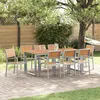 Image de Vidaxl Ensemble De Salle Ã Manger De Jardin Ensemble De 9 Gris, Teck MÃ©tal
