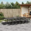 Image de Vidaxl Ensemble Ã Manger De Jardin 17 Pcs Coussins Noir RÃ©sine TressÃ©e