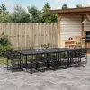 Image de Vidaxl Ensemble Ã Manger De Jardin 15 Pcs Noir RÃ©sine TressÃ©e