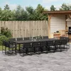 Image de Vidaxl Ensemble Ã Manger De Jardin Avec Coussins 17 Pcs Noir TextilÃ¨ne