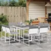 Image de Vidaxl Ensemble Ã Manger De Jardin Avec Coussins 9 Pcs Blanc TextilÃ¨ne