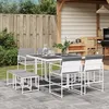 Image de Vidaxl Ensemble Ã Manger De Jardin Avec Coussins 9 Pcs Blanc TextilÃ¨ne