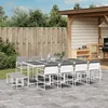 Image de Vidaxl Ensemble Ã Manger De Jardin Avec Coussins 13pcs Blanc TextilÃ¨ne