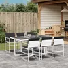 Image de Vidaxl Ensemble Ã Manger De Jardin Avec Coussins 7 Pcs Blanc TextilÃ¨ne