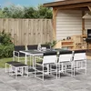 Image de Vidaxl Ensemble Ã Manger De Jardin Avec Coussins 11pcs Blanc TextilÃ¨ne