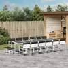 Image de Vidaxl Ensemble Ã Manger De Jardin Avec Coussins 17pcs Blanc TextilÃ¨ne