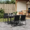 Image de Vidaxl Ensemble Ã Manger De Jardin 5 Pcs Noir TextilÃ¨ne