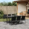Image de Vidaxl Ensemble Ã Manger De Jardin 7 Pcs Noir TextilÃ¨ne