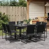 Image de Vidaxl Ensemble Ã Manger De Jardin 9 Pcs Noir TextilÃ¨ne