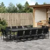 Image de Vidaxl Ensemble Ã Manger De Jardin 15 Pcs Noir TextilÃ¨ne