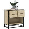 Image de vidaXL Table de chevet chÃªne sonoma 60x31x60 cm bois ingÃ©nierie mÃ©tal