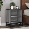Image de vidaXL Tables de chevet 2 pcs sonoma gris bois d'ingÃ©nierie et mÃ©tal