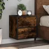 Image de Vidaxl Tables De Chevet Murales 2 Pcs ChÃªne FumÃ© 40x31x39,5 Cm