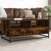 Image de Vidaxl Table Basse ChÃªne FumÃ© 100x50x45 Cm Bois D'ingÃ©nierie Et MÃ©tal