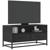 Image de vidaXL Meuble TV noir 80x34,5x40 cm bois d'ingÃ©nierie et mÃ©tal