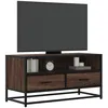 Image de vidaXL Meuble TV chÃªne marron 80x34,5x40 cm bois d'ingÃ©nierie et mÃ©tal