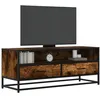 Image de Vidaxl Meuble Tv ChÃªne FumÃ© 100x34,5x40 Cm Bois D'ingÃ©nierie Et MÃ©tal