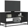 Image de vidaXL Meuble TV noir 91x40x46 cm bois d'ingÃ©nierie et mÃ©tal