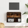 Image de Vidaxl Meuble Tv ChÃªne FumÃ© 60x31x39,5 Cm Bois D'ingÃ©nierie Et MÃ©tal