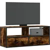 Image de Vidaxl Meuble Tv ChÃªne FumÃ© 100x31x39,5 Cm Bois D'ingÃ©nierie Et MÃ©tal