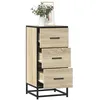 Image de Vidaxl Buffet ChÃªne Sonoma 35,5x35x76 Cm Bois D'ingÃ©nierie Et MÃ©tal