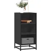 Image de vidaXL Buffet noir 35,5x35x76 cm bois d'ingÃ©nierie et mÃ©tal