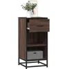Image de vidaXL Buffet chÃªne marron 35,5x35x76 cm bois d'ingÃ©nierie et mÃ©tal