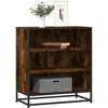 Image de vidaXL Buffet chÃªne fumÃ© 68x35x76 cm bois d'ingÃ©nierie et mÃ©tal