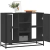 Image de VidaXL Buffet noir 92x35x76 cm bois d'ingÃ©nierie