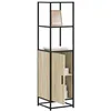 Image de Vidaxl Buffet Haut ChÃªne Sonoma 35,5x35x139 Cm Bois D'ingÃ©nierie MÃ©tal