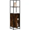 Image de Vidaxl Buffet Haut ChÃªne FumÃ© 35,5x35x139 Cm Bois D'ingÃ©nierie MÃ©tal