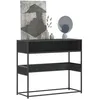Image de vidaXL Table console noir 90x35x80 cm bois d'ingÃ©nierie