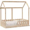 Image de vidaXL Cadre de lit d'enfants forme de maison sans matelas pin massif