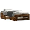 Image de vidaXL Cadre de lit sans matelas chÃªne fumÃ© 75x190cm bois d'ingÃ©nierie