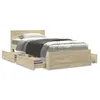 Image de Vidaxl Cadre De Lit Et TÃªte De Lit Sans Matelas ChÃªne Sonoma 75x190 Cm