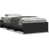 Image de vidaXL Cadre de lit sans matelas noir 100x200 cm bois d'ingÃ©nierie